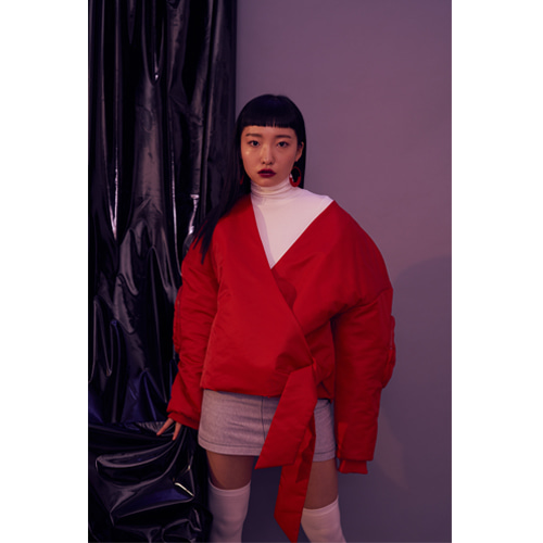 [OTHER-worldly] RED wrap jumper